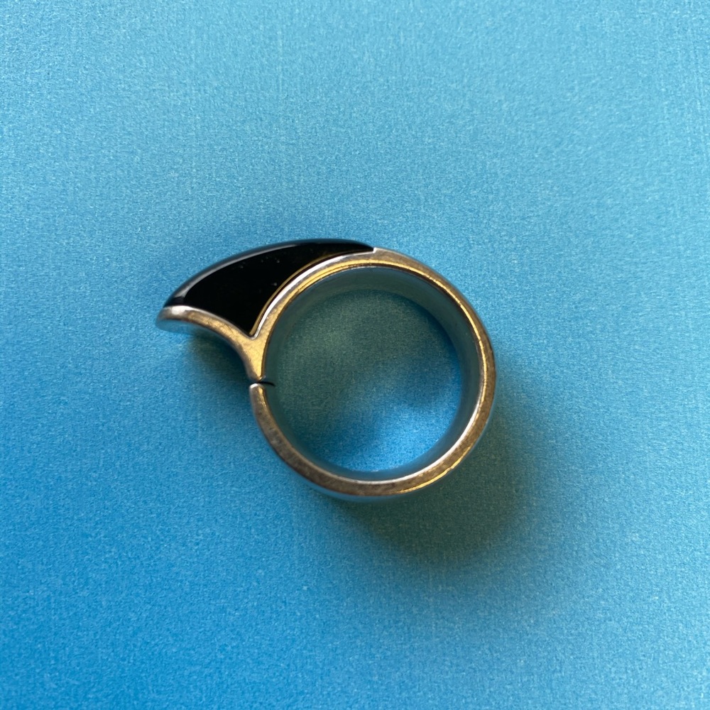 Unisex Armani Sterling and Smoky Quartz Ring